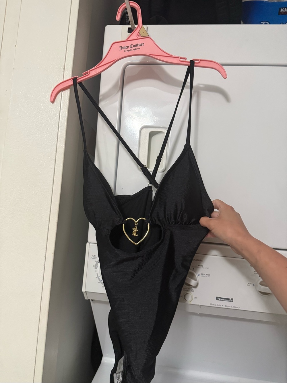 NWT Juicy Couture Black Heart Ring Cutout Monokini One Piece Swimsuit 🖤